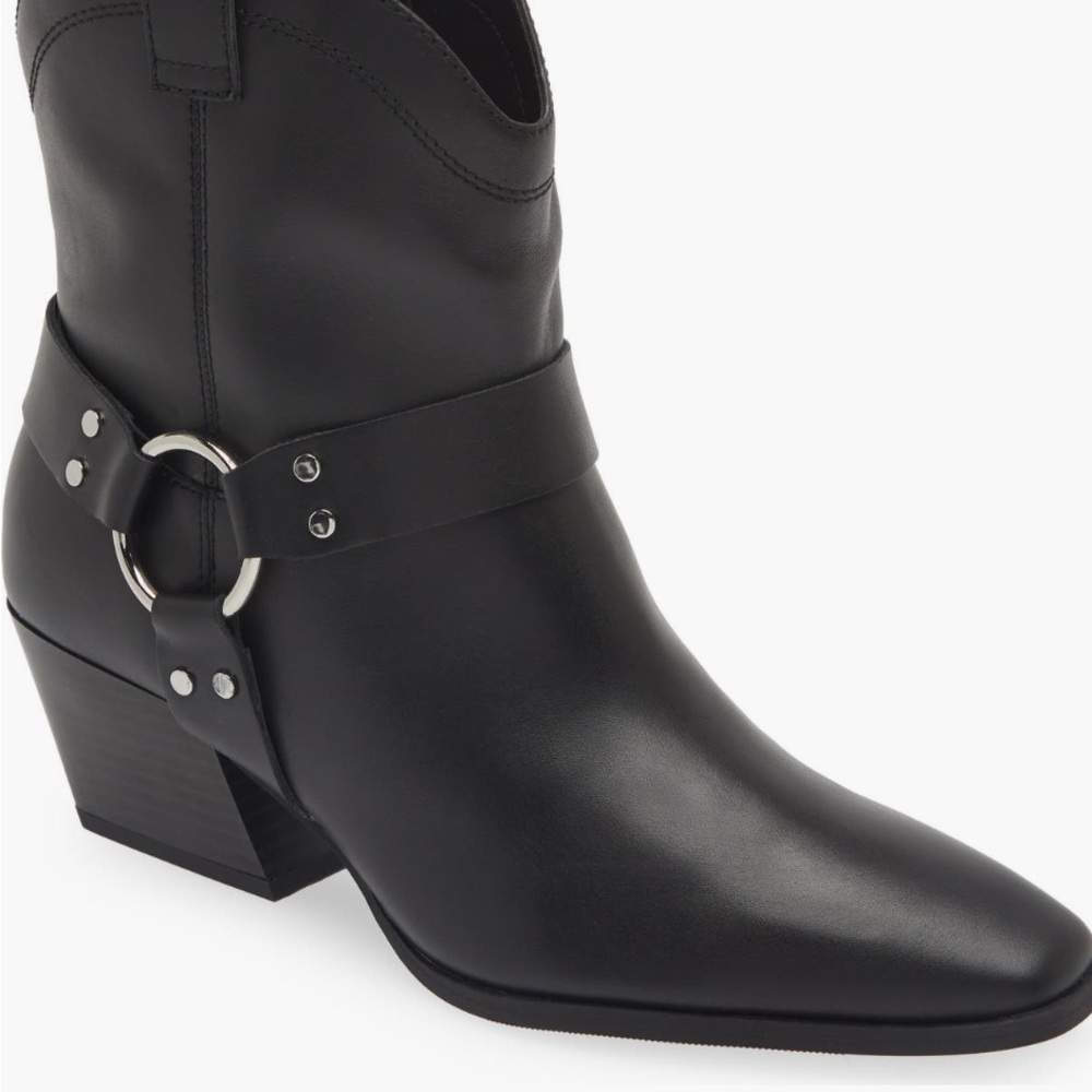 Enzo Western Black Boots with Silver Accents